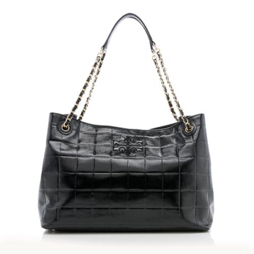 Tory Burch Patent Leather Marion Chain Tote