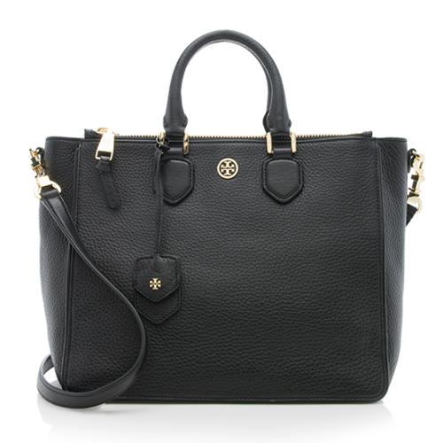Tory Burch Pebbled Leather Robinson Double Zip Tote