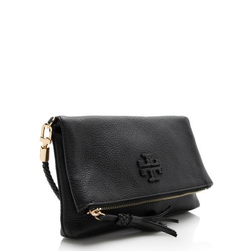 Tory Burch Pebbled Leather Taylor Fold Over Mini Crossbody