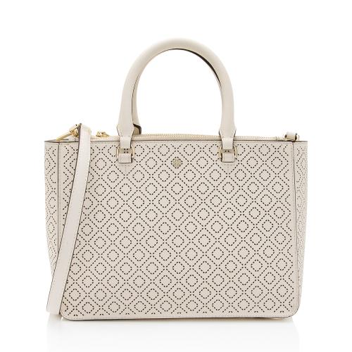 Tory Burch Perforated Leather Robinson Small Tote