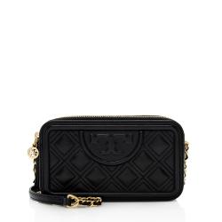Tory Burch Quilted Leather Fleming Double-Zip Mini Bag