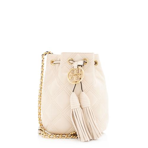 Tory Burch Quilted Leather Fleming Mini Bucket Bag