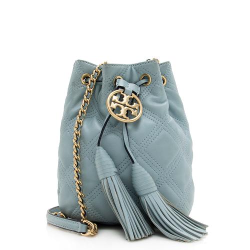 Tory Burch Quilted Leather Fleming Soft Mini Bucket Bag