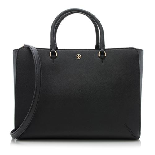 Tory Burch Saffiano Leather Robinson Large Zip Tote