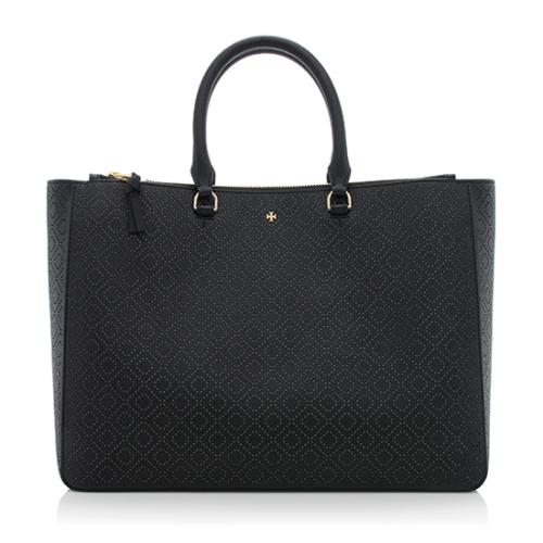 Tory Burch Saffiano Robinson Perforated Tote