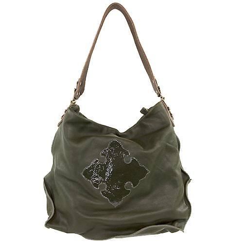 Tylie Malibu Patent Capri Applique Hobo Handbag