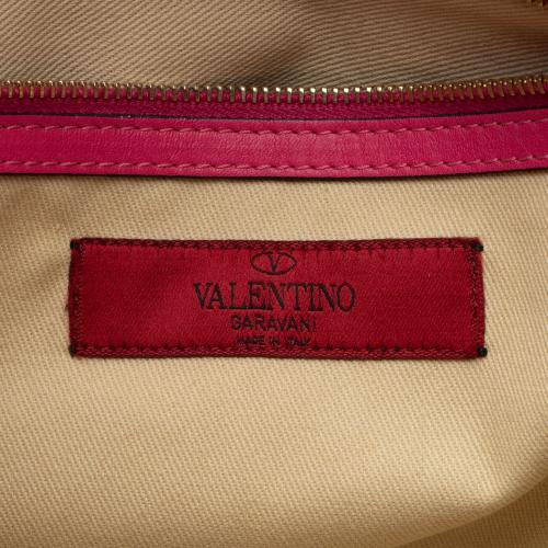 Valentino Calfskin Rockstud Double Handle Medium Tote