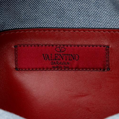 Valentino Denim Rockstud Spike Mini Backpack