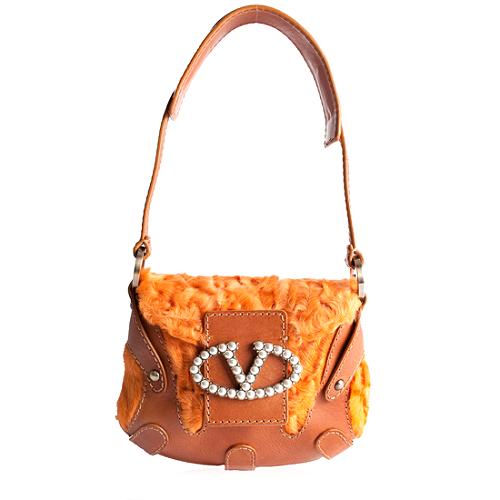 Valentino Fur Shoulder Handbag