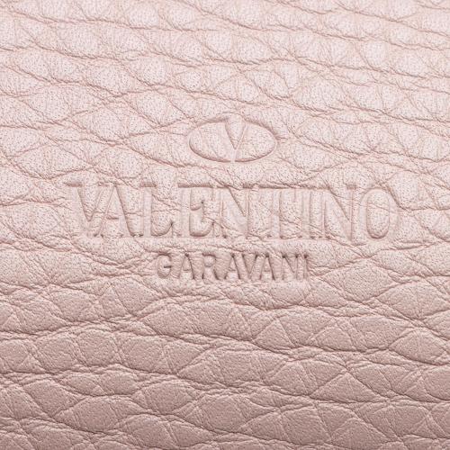 Valentino Grained Leather Rockstud Small Shopper Tote