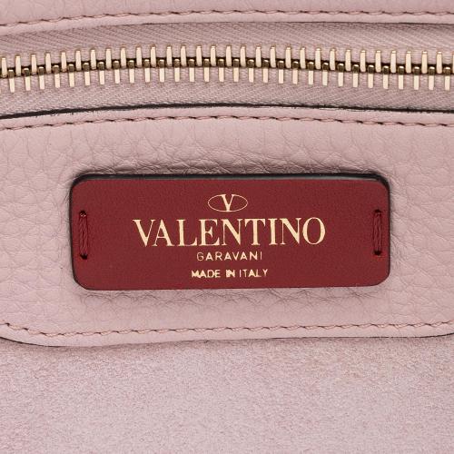Valentino Grained Leather Rockstud Small Shopper Tote