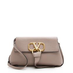 Valentino Grained Leather V-Ring Small Crossbody