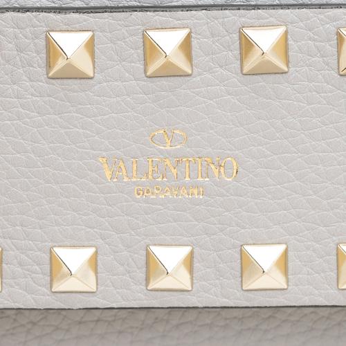 Valentino Grainy Calfskin Rockstud Flap Side Slip Crossbody