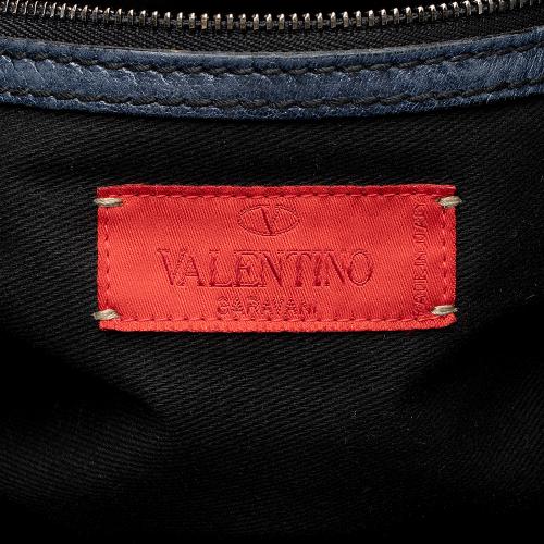 Valentino Metallic Leather Catch Satchel