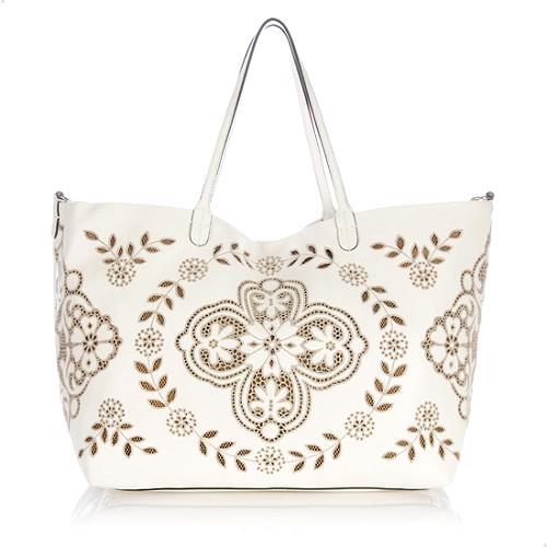 Valentino Leather Glamorous Lace Tote