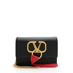 Valentino Leather Ribbon VLOGO Crossbody Bag