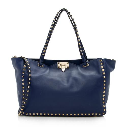 Valentino Leather Rockstud Medium Tote