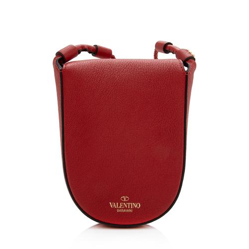 Valentino Leather V-Ring Small Crossbody Bag