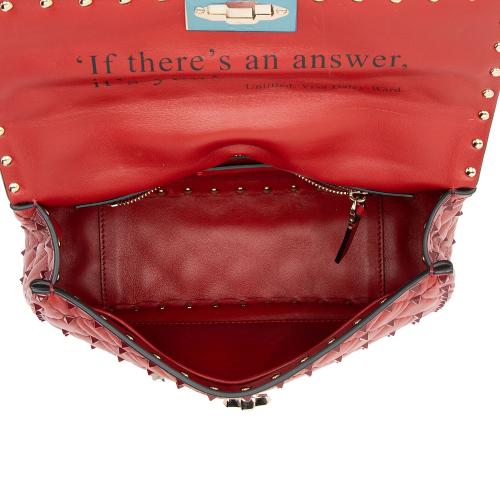 Valentino Calfskin Rockstud Spike Up Shoulder Bag