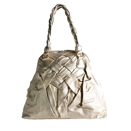 Valentino Nappa Leather Couture Braided Tote