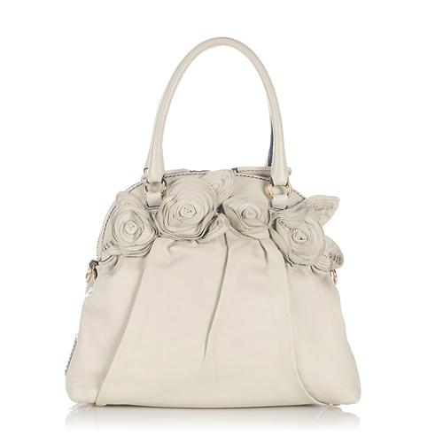 Valentino Nappa Leather Rosette Domed Satchel