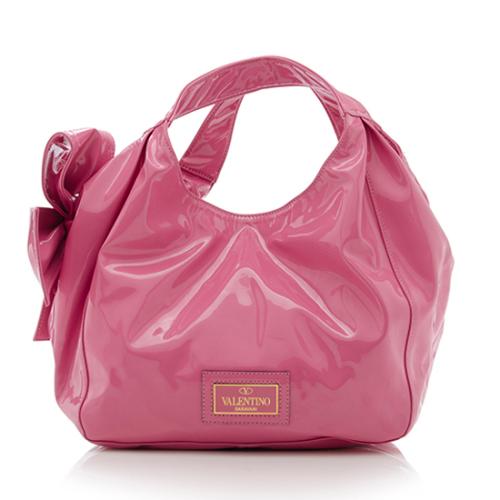Valentino Patent Leather Nuage Bow Tote 