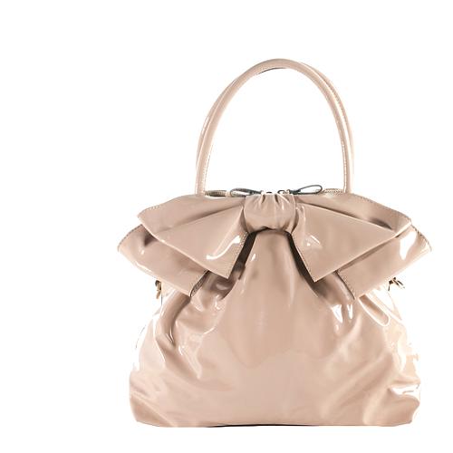 Valentino Patent Leather Lacca Bow Dome Satchel Bag
