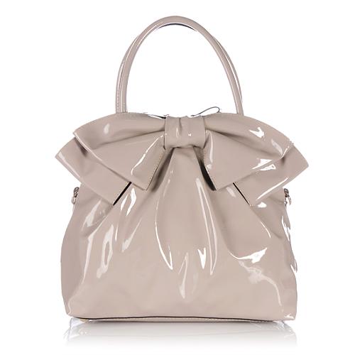 Valentino Patent Leather Lacca Bow Dome Satchel 