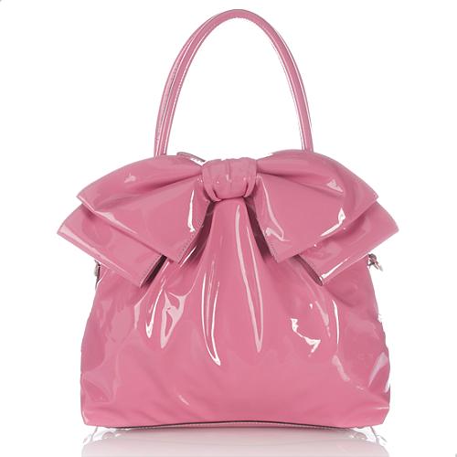 Valentino Patent Leather Lacca Bow Dome Satchel