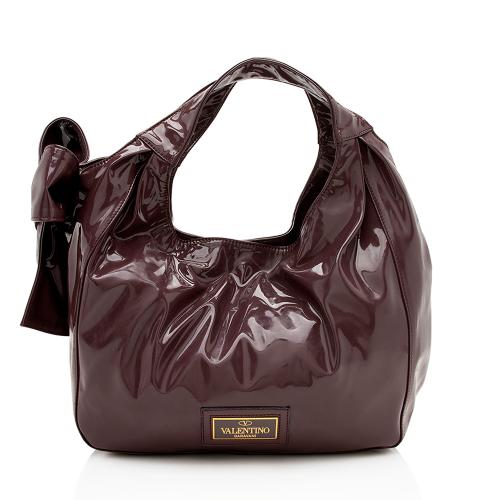 Valentino Patent Leather Nuage Bow Tote