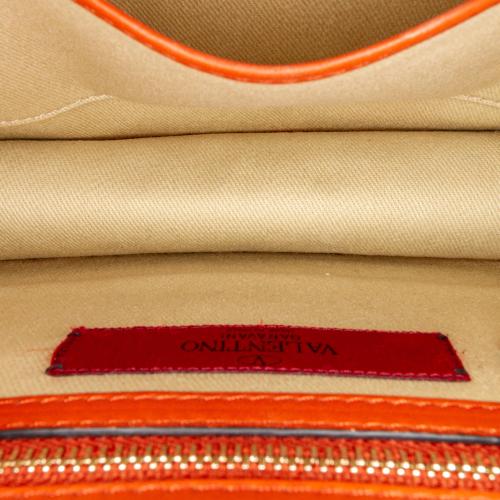 Valentino Rockstud Glam Lock Leather Crossbody Bag