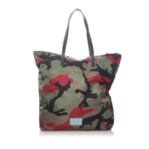 Valentino Rockstud Reversible Camouflage Nylon Tote Bag