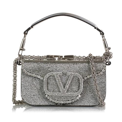 Valentino Small Crystal Embellished Loco VLogo Satchel
