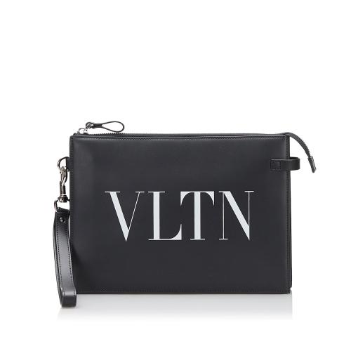 Valentino VLTN Leather Clutch Bag