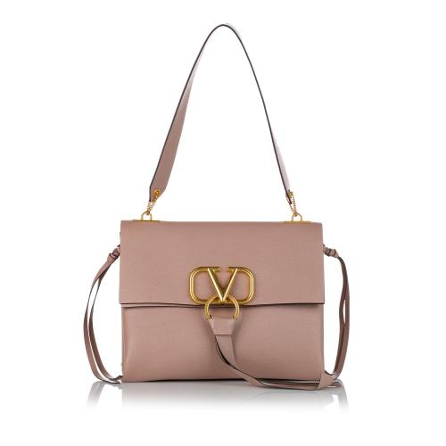 Valentino VRing Leather Shoulder Bag