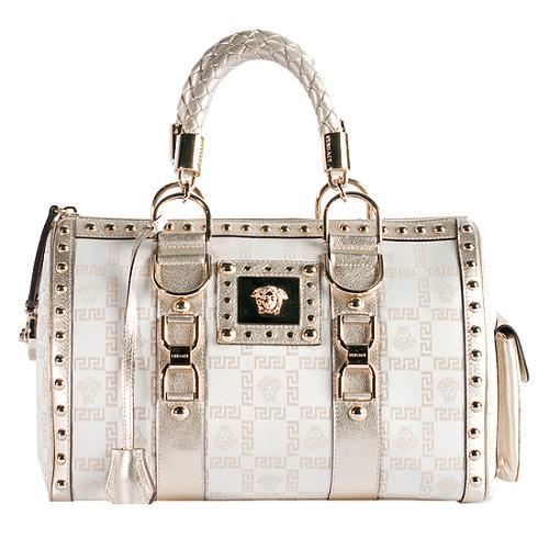 Versace Jacquard 'Snap Out Of It' Satchel Handbag