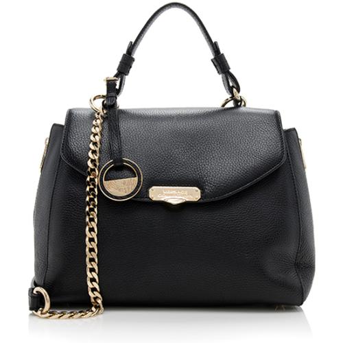 Versace Leather Convertible Top Handle Satchel