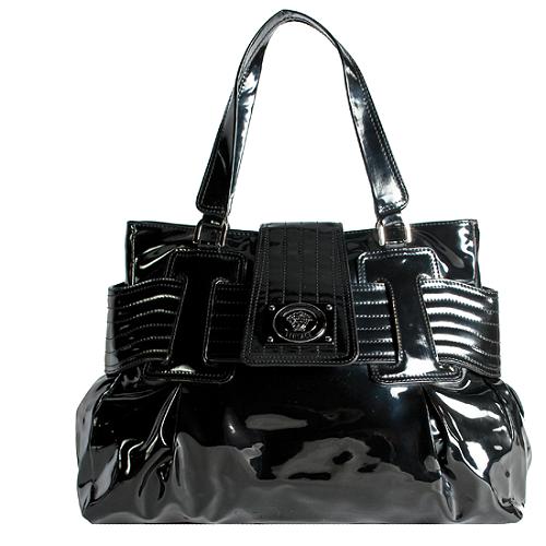 Versace Patent Leather Satchel Handbag