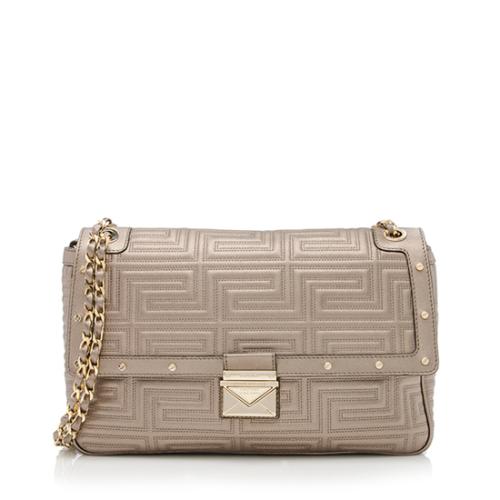 Versace Quilted Leather Chain Shoulder Bag
