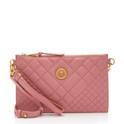Versace Quilted Leather Tribute Icon Flat Crossbody Bag