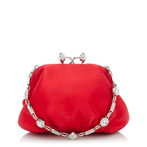 Versace Sateen Embellished Chain Evening Bag