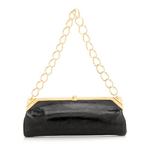 Versace Vintage Patent Leather Chain Small Shoulder Bag