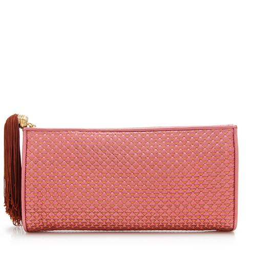 Versace Woven Leather Clutch 