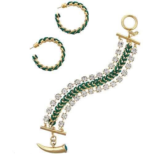A.B.S. by Allen Schwartz Bora Bora Wrapped Bracelet & Earrings