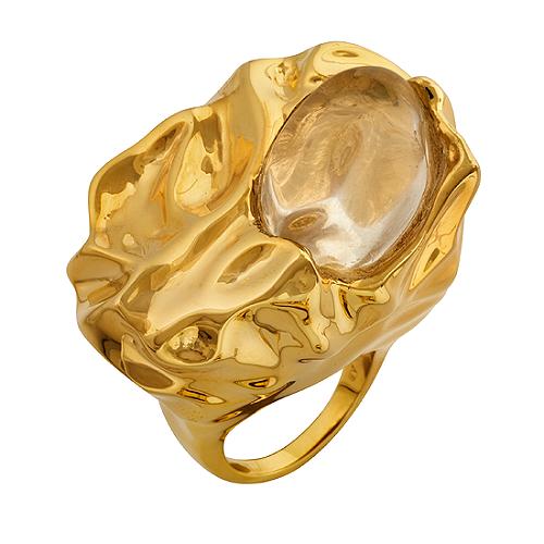 Alexis Bittar Clear Crumpled Lucite Ring