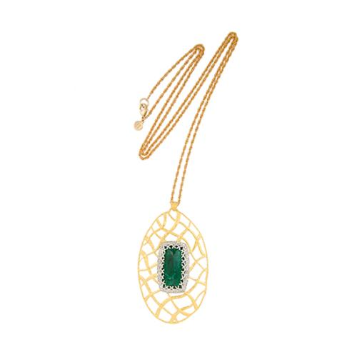Alexis Bittar Resin Emerald Pendant Necklace