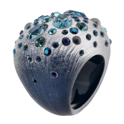 Alexis Bittar Sapphire Dust Pave Soft Square Ring - Size 7
