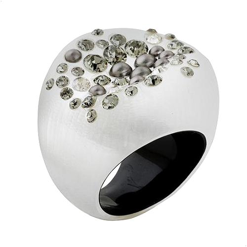 Alexis Bittar Silver Dust Cocktail Ring - Size 7
