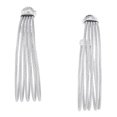 Alor 18kt White Gold Sterling Silver Cable Earrings