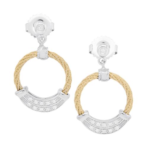Alor 18K White Gold Sterling Silver Cable Earrings
